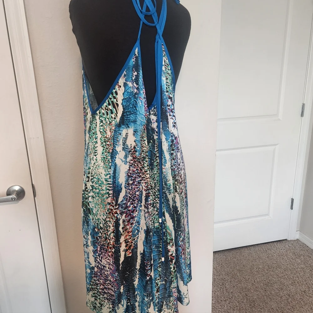 SHAN Blue Multicolor Swim Coverup